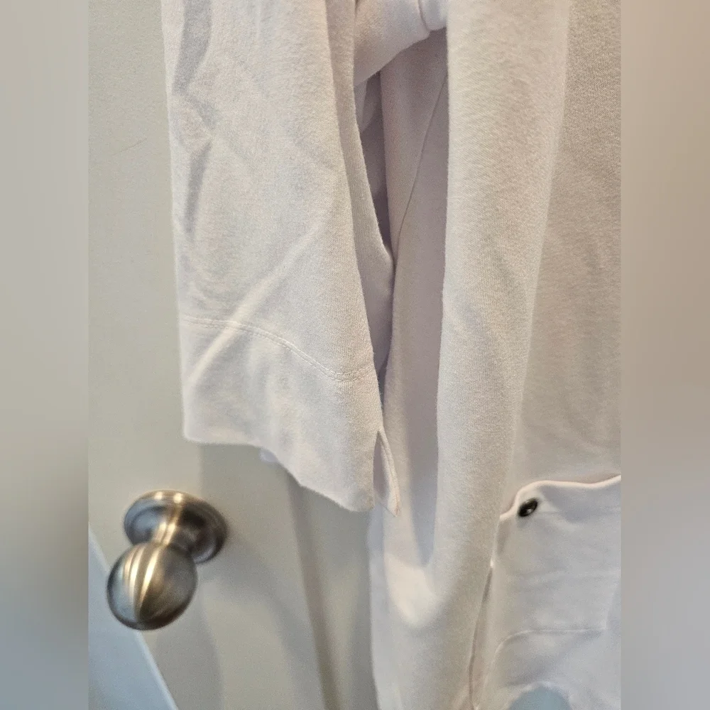N Touch White Tunic Top 3X Plus Size 3/4 Sleeve Pockets Stretch Knit